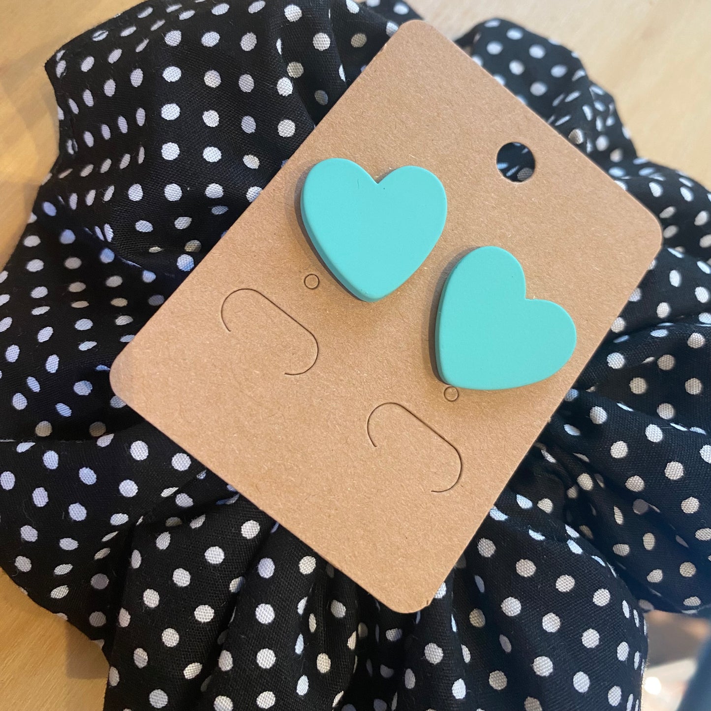 Aqua heart earrings