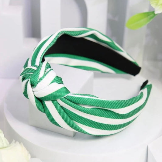Headband - Green & White Stripe