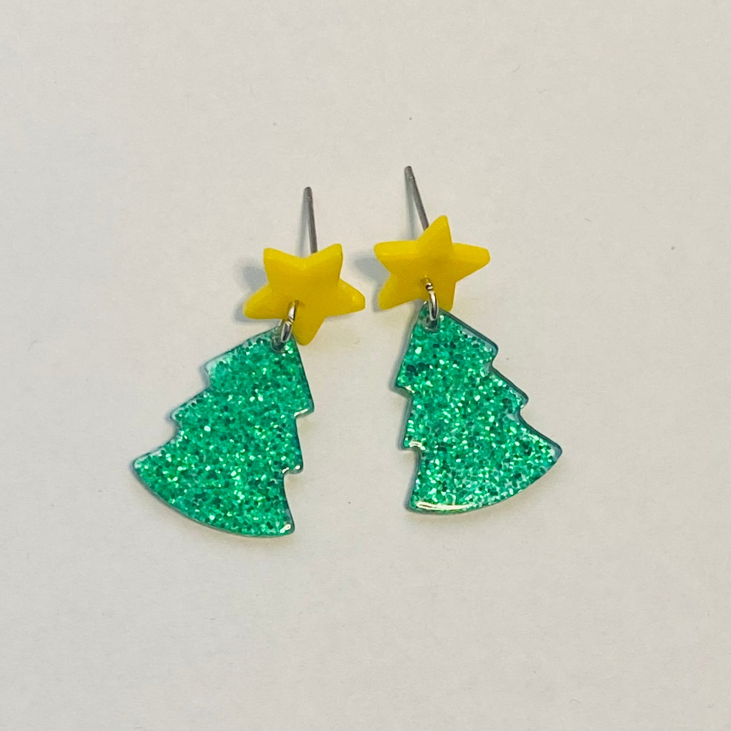 EARRINGS - Green Sparkle Christmas Tree