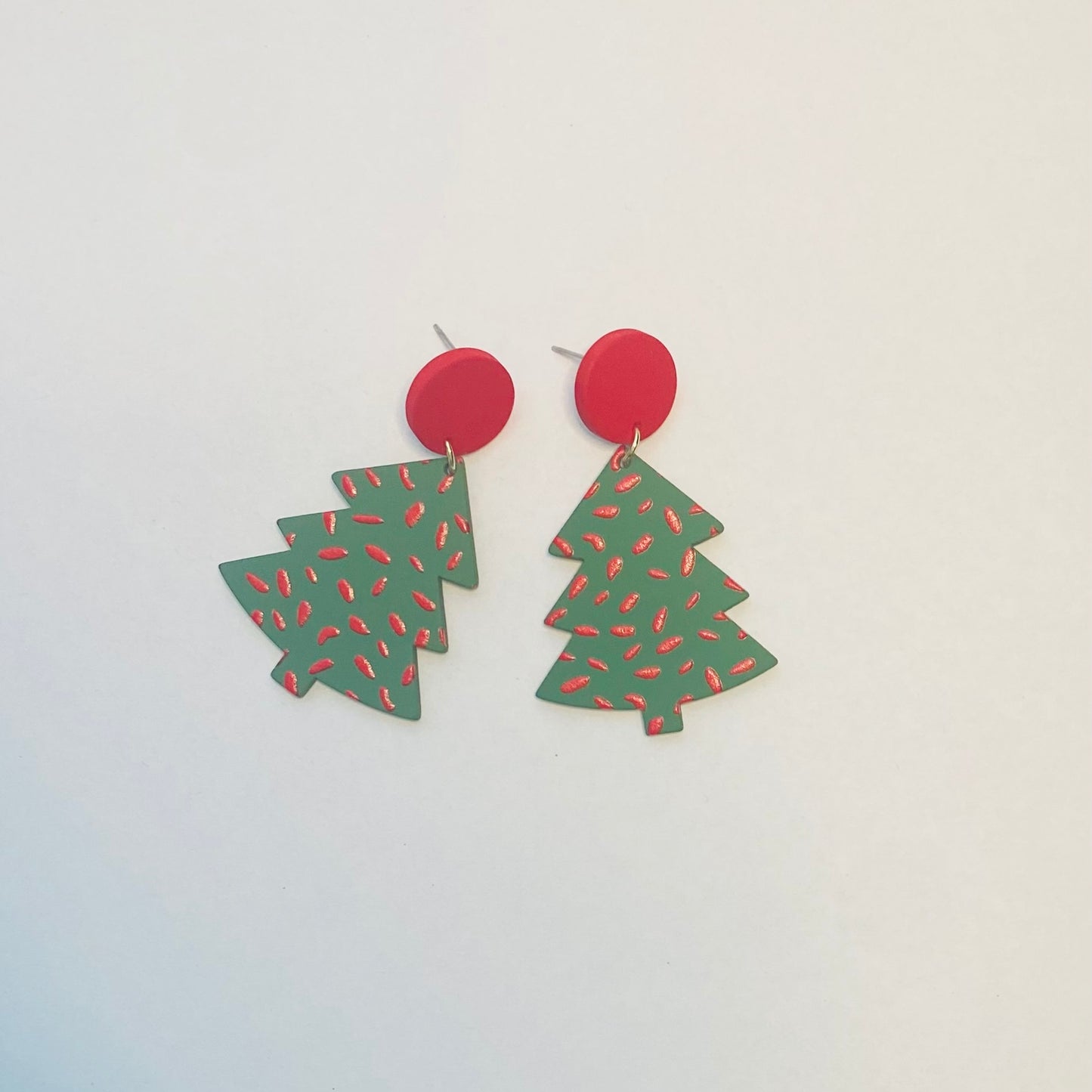 EARRINGS - Christmas Tree Green (dangle)