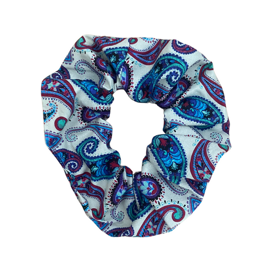 Scrunchies (Large) - Blue Pasley