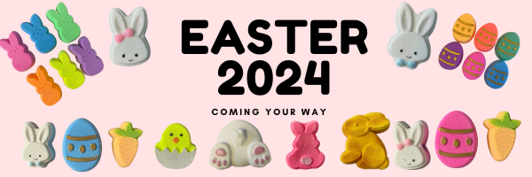 Easter bath bombs for 2024. Handmade by Zabel Designs. Vegan friendly. 