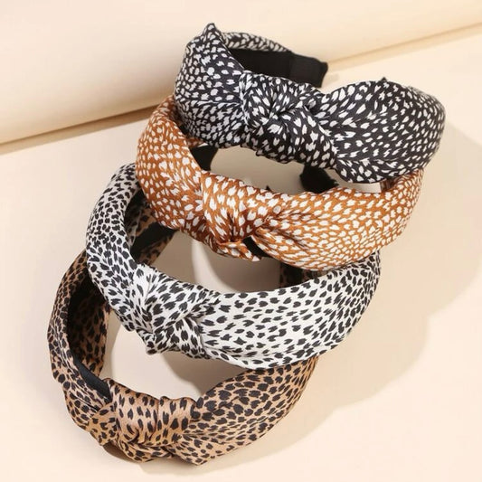 Headband - Cheetah Curved Knotted