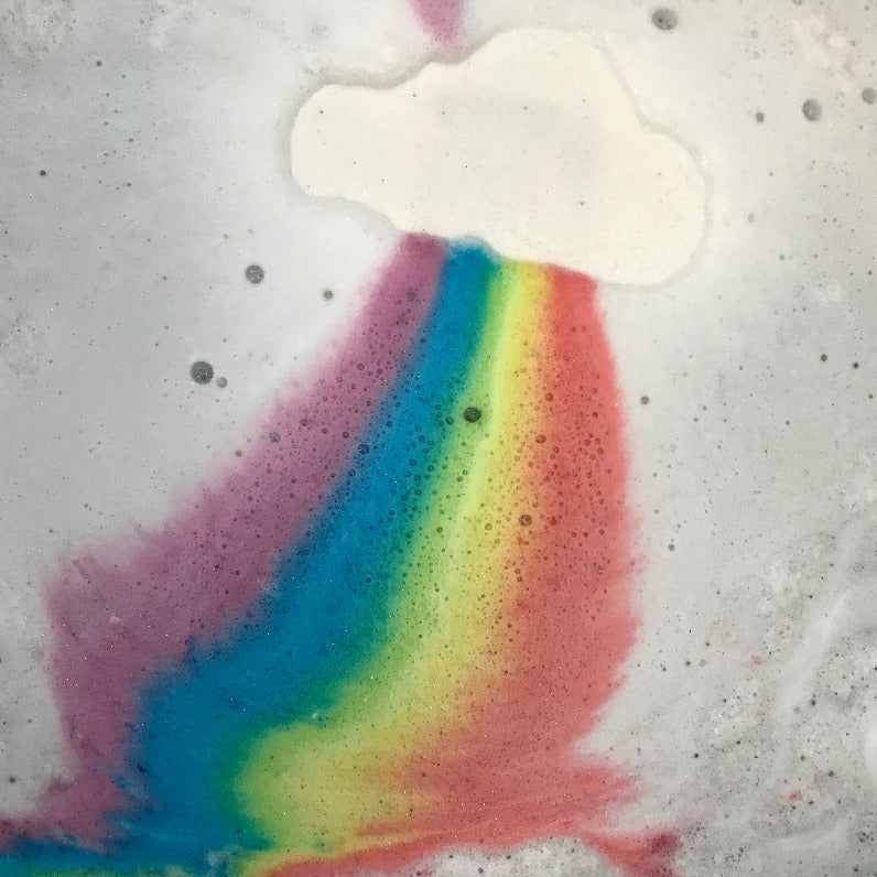 Rainbow bath bomb.  rainbow bath bomb cloud